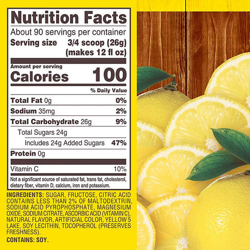Country Time Powdered Lemonade Drink Mix, 82.5 oz - Refreshing, Tangy Lemonade Flavor, Easy to Mix, Perfect for Parties, Picnics, or Everyday Hydration