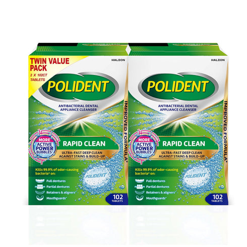 Polident Rapid Clean Dental Cleanser Tablets, 102 ct., 2 pk