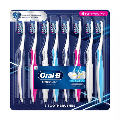 Oral-B CrossAction Manual Toothbrushes, 8 Pack