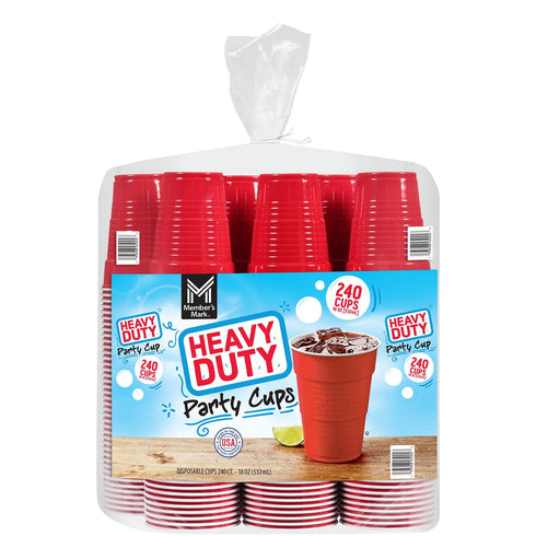 Heavy-Duty Red Cups, 18 fl oz, 240 Count