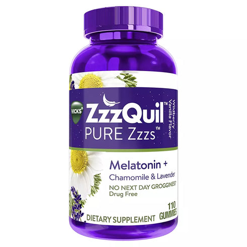Vicks ZzzQuil PURE Zzzs Sleep Aid Gummies, 110 ct