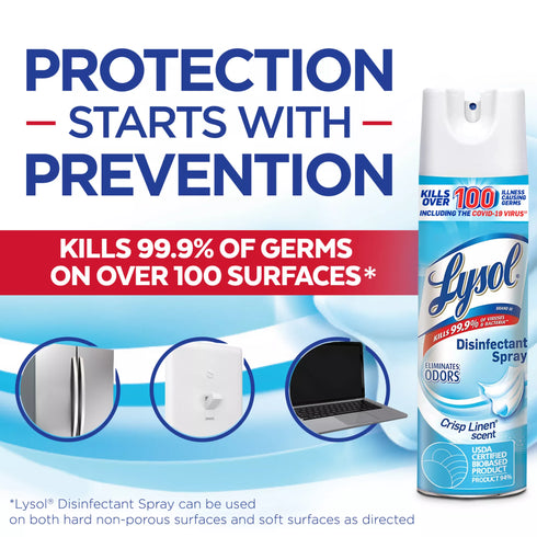 Lysol Disinfectant Spray - Crisp Linen, 3 pk./19 oz.