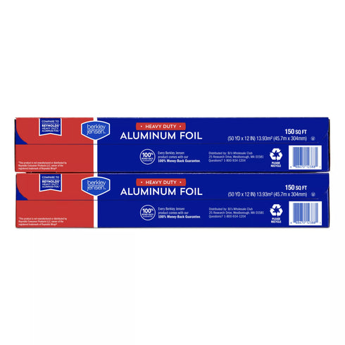 Berkley Jensen Heavy Duty Aluminum Foil, 2 pk./150 sq. ft.
