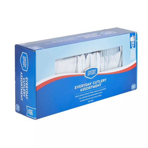 Berkley Jensen Everyday Plastic Cutlery Assortment, 540 ct.