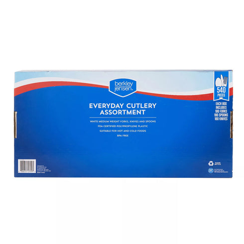 Berkley Jensen Everyday Plastic Cutlery Assortment, 540 ct.