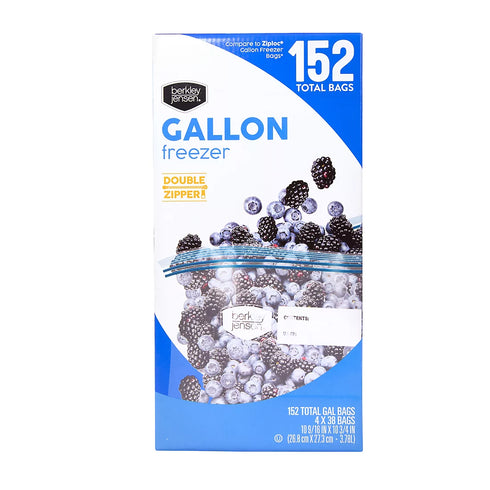 Berkley Jensen Freezer Gallon Double Zip Bags, 152 ct