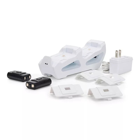 PowerA Duo Charging Station for Xbox Series X/S Controllers – White Dual Controller Charger with Rechargeable Batteries