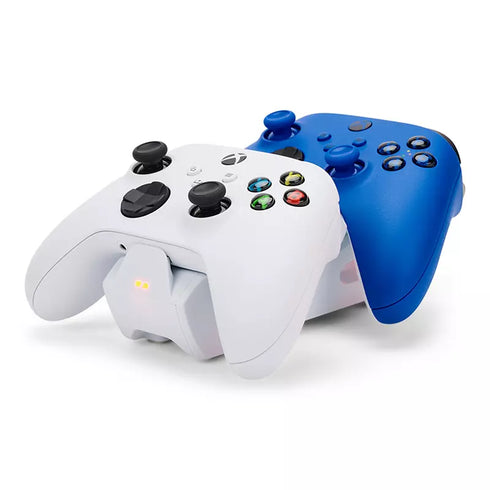 PowerA Duo Charging Station for Xbox Series X/S Controllers – White Dual Controller Charger with Rechargeable Batteries