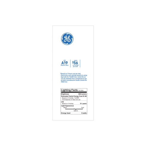 GE 60W LED A19 Light Bulbs, 8 pk. - Daylight