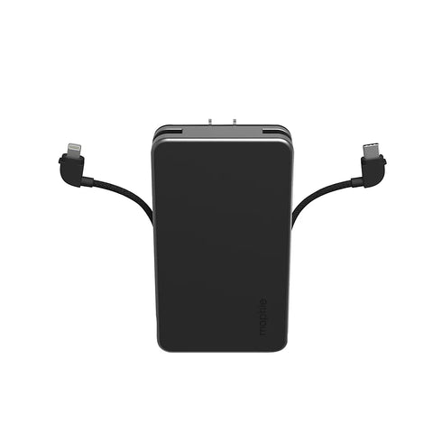 Mophie Powerstation Plus AC 10,000mAh Portable Charger with Built-In Cables – Black (Universal)