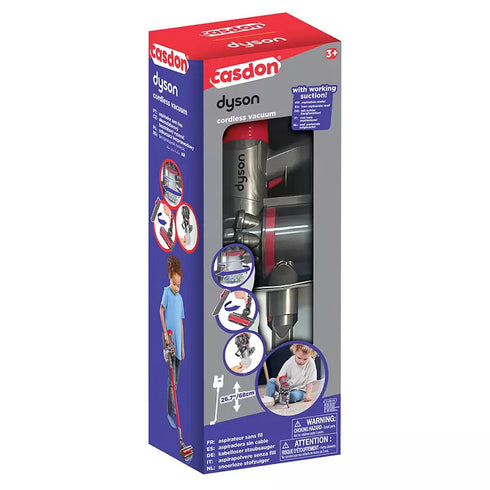 Dyson Cordless Toy Vacuum Cleaner – Real Suction, Lights & Sounds for Kids Pretend Play