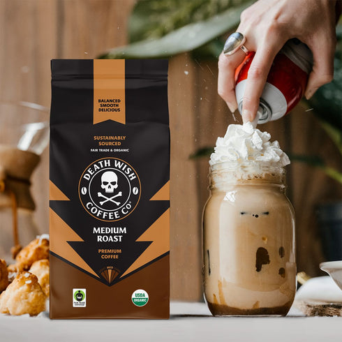 Death Wish Coffee, Organic, Medium Roast, Whole Bean, 30 oz.
