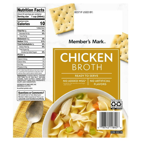 Member's Mark Chicken Broth, 32 oz., 6 pk