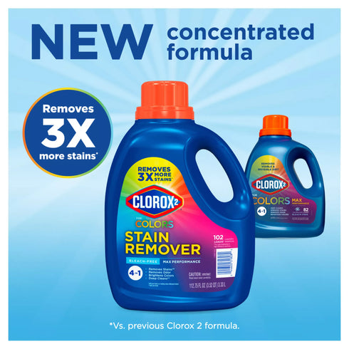 Clorox 2 for Colors Max Performance Stain Remover, 102 loads/112.75 oz.