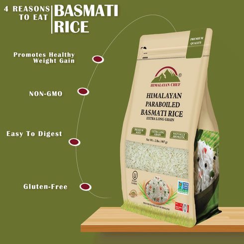 HIMALAYAN CHEF Parboiled Basmati Rice Long Grain | 2 lbs