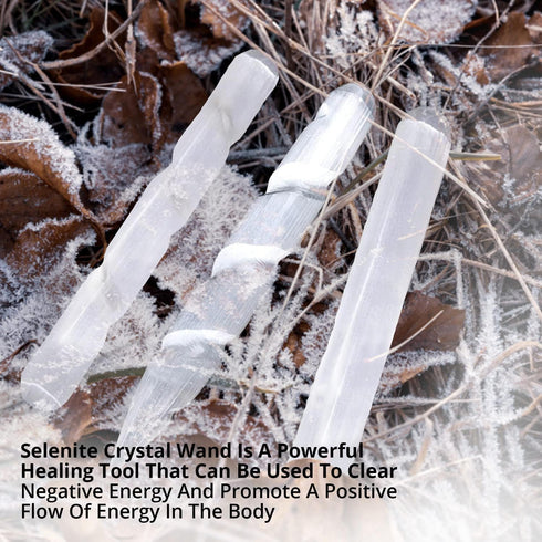 Selenite Wand & Spiral Wand - 3 Pcs | HIMALAYAN GLOW