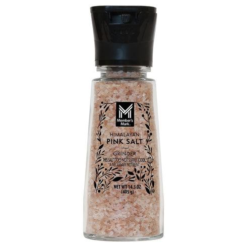 Member’s Mark Himalayan Pink Salt Grinder, 14.3 oz – Coarse Crystal Gourmet Seasoning