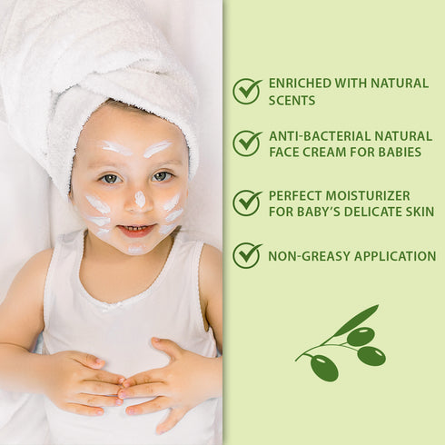 WBM Baby Care Face Cream, Gentle Moisturizing Cream With Natural Scents, 1.76 oz