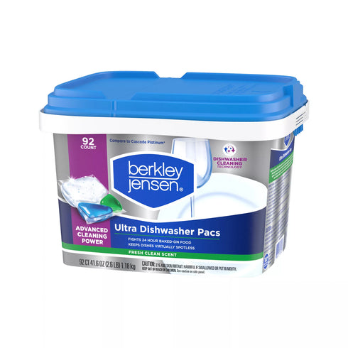 Berkley Jensen Ultra 4-in-1 Dishwasher Detergent Pacs - Fresh Clean Scent, 92 ct.