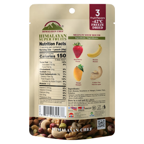 Himalayan Chef Super Reds Freeze-Dried Fruit Cashew Nut Crisps - 10 Bags