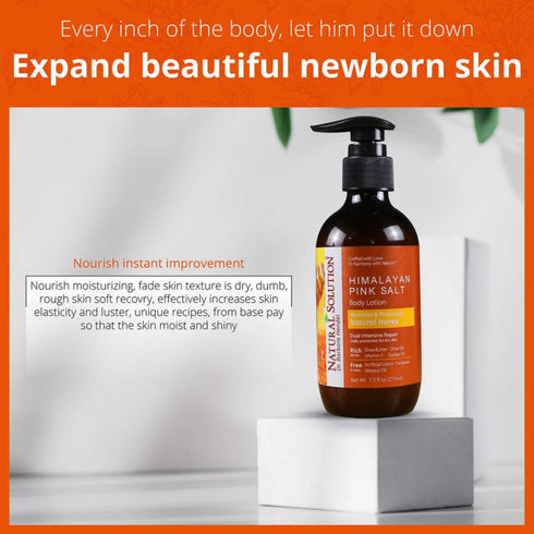 Natural Solution Pink Salt Body Lotion with Honey – 7.5 oz | Moisturizing & Nourishing Lotion for Dry Skin