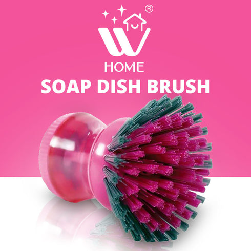 3 Count WBM Dish Scrubber with Soap Dispenser, Non-Slip Good Grip, Kitchen Brush