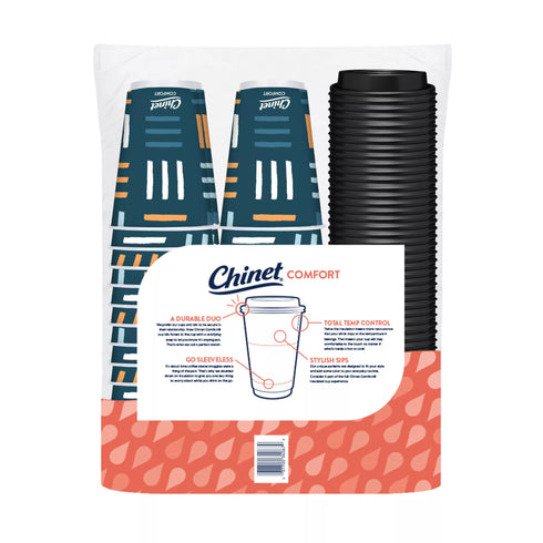 Chinet Comfort Insulated Cup & Lids, 16 oz./70 ct.