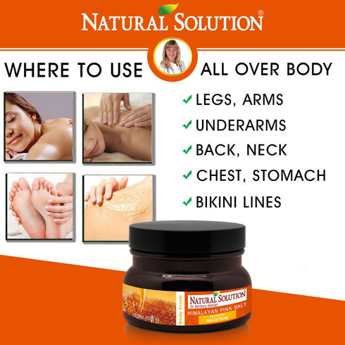 Natural Solution Honey Body Scrub – 12.30 oz | Exfoliating & Moisturizing Sugar Scrub for Soft, Smooth Skin