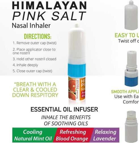 Salt Range Himalayan Pink Salt Nasal Inhaler, Natural Mint- Oil - 2ml