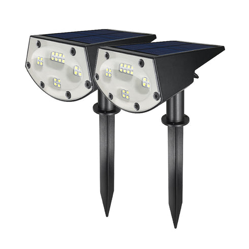 WBM Smart LED Solar Landscape Spotlights – IP67 Waterproof Outdoor Garden Lights, Auto On/Off, 2-Pack