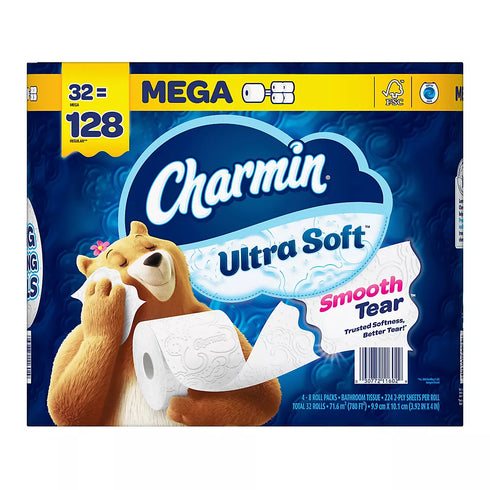 Charmin Ultra Soft Mega Roll Toilet Paper, 32 pk./224 sheets per roll